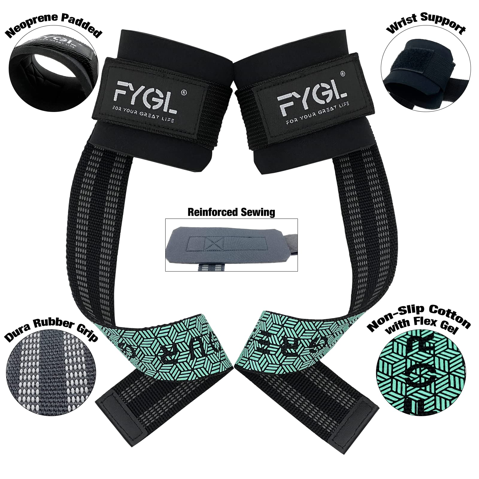 Amazon.co.jp: FYGL Lifting-Wrist-Straps-for-Weight-Lifting with